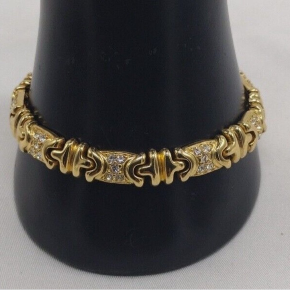 Joan Rivers Tennis bracelet, Elegant Gold Bracelet with Crystal Accents
